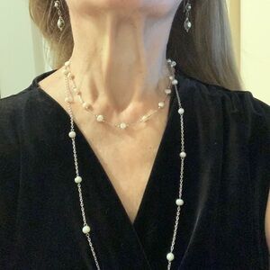 Pearl & Sterling silver earrings and necklaces